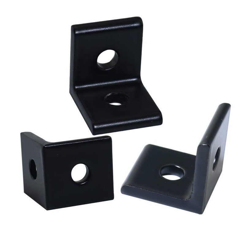 Boeray 10pcs 2 Hole Black 90 Degree Inside Corner Bracket Kit for 2020 Aluminum Extrusion Profile 20x20 Slot 6mm with 20pcs t nut + 20pcs hex Screw + 1pcs Wrench - Image 5